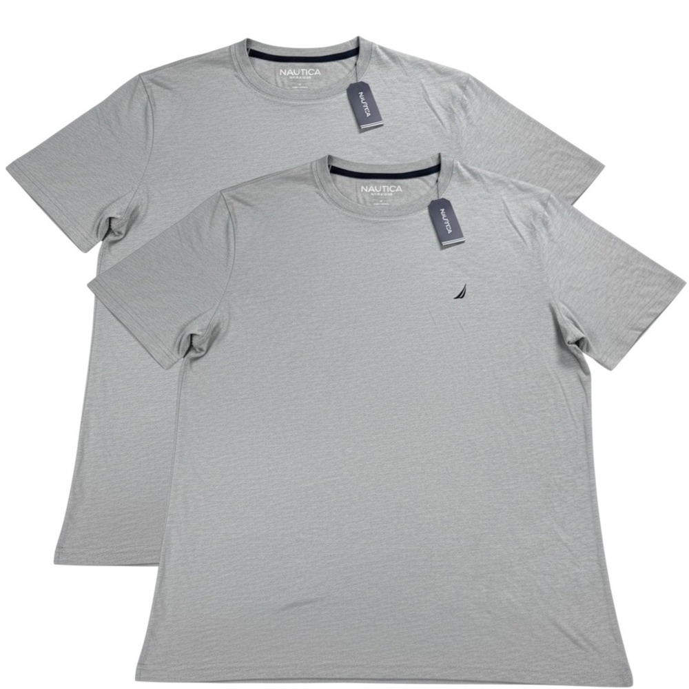 NWT Nautica Sleepwear Shirt Men's Gray Heather Crew Neck T-Shirt Bundle